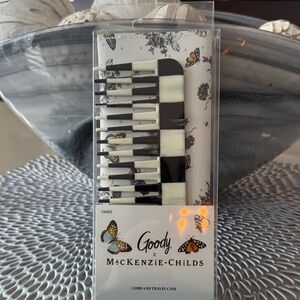 MacKenzie-Childs White Floral & Butterfly Travel Comb Set by Goody